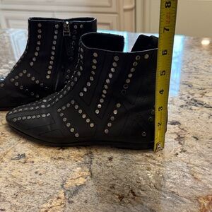 Bally Black Studded Ankle Boots. Zip on the side. Minimally worn.